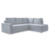 Ecksofa Brave Dave Hellgrau S: 247x194cm - Hellgrau/Schwarz, Design, Textil (247/194cm) - MID.YOU