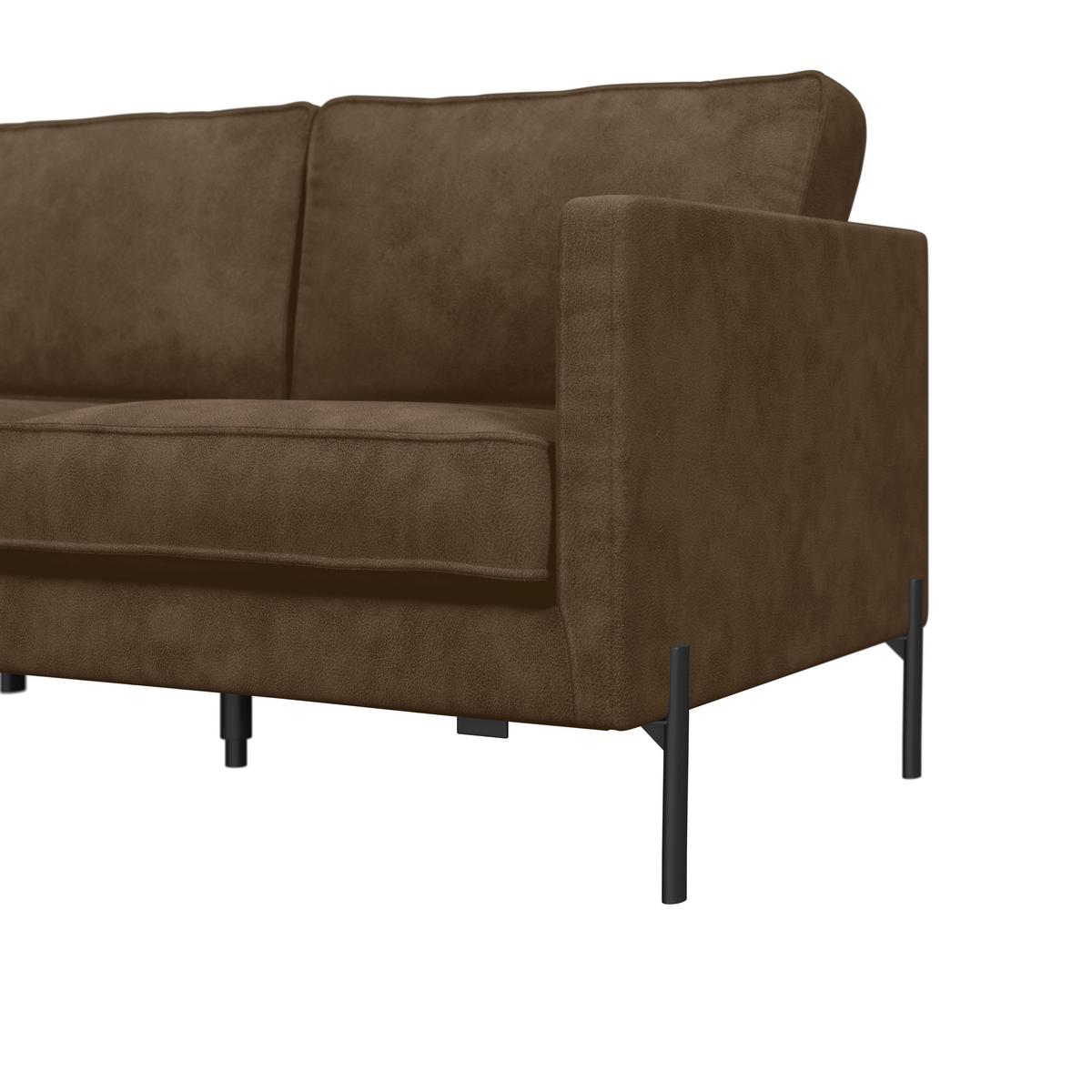 Ecksofa Yukon Braun S: 154x232 Cm - Schwarz/Braun, Trend, Textil (154/232cm) - Livetastic