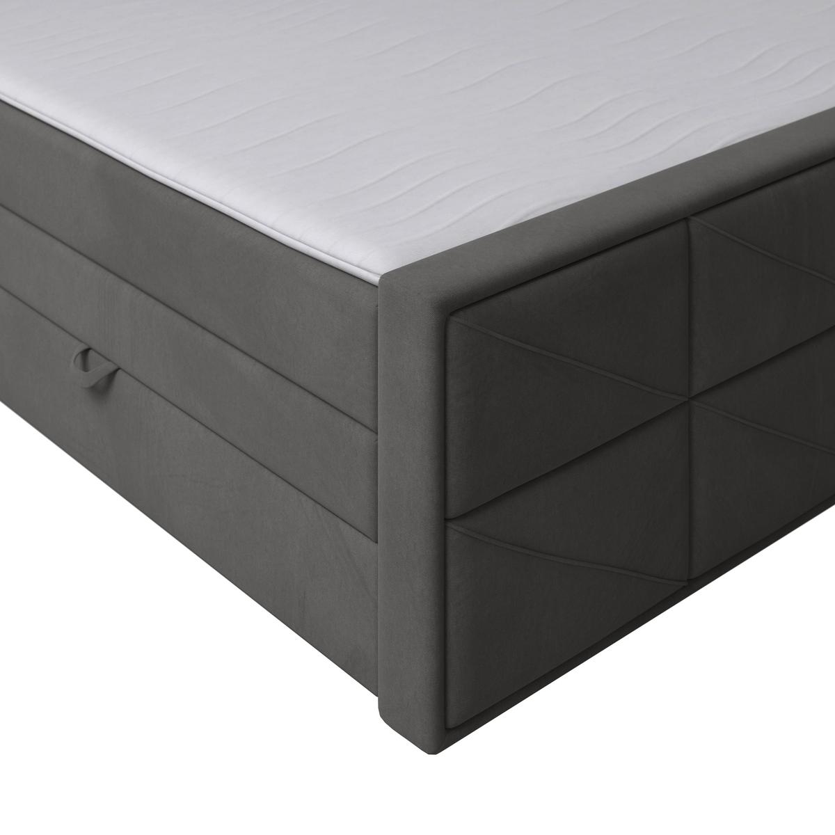 Boxspringbett mit Bettkasten Helsinki 180x200 cm Anthrazit - Anthrazit/Schwarz, MODERN, Karton/Holzwerkstoff (180/200cm) - MID.YOU
