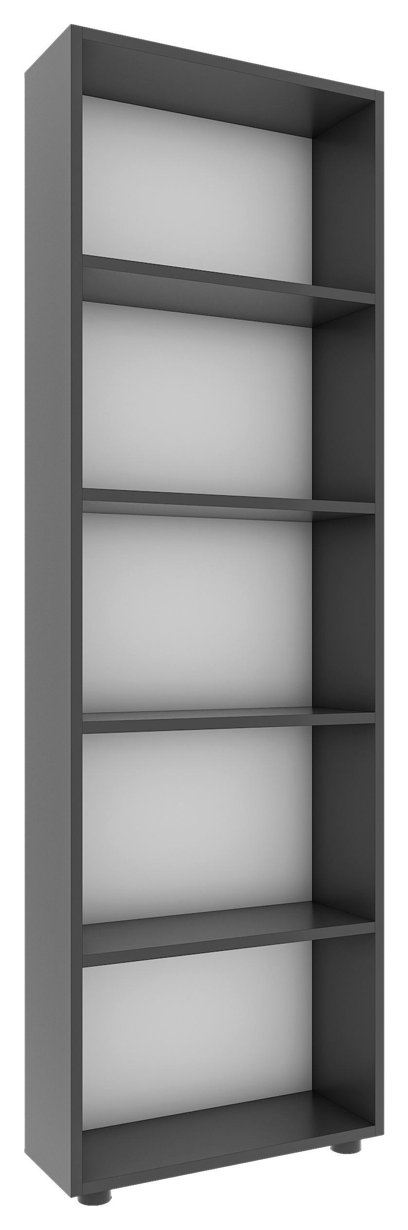 Regal Bulas Anthrazit B: 56 cm - Anthrazit/Schwarz, Basics, Holzwerkstoff (56/169/20cm) - MID.YOU