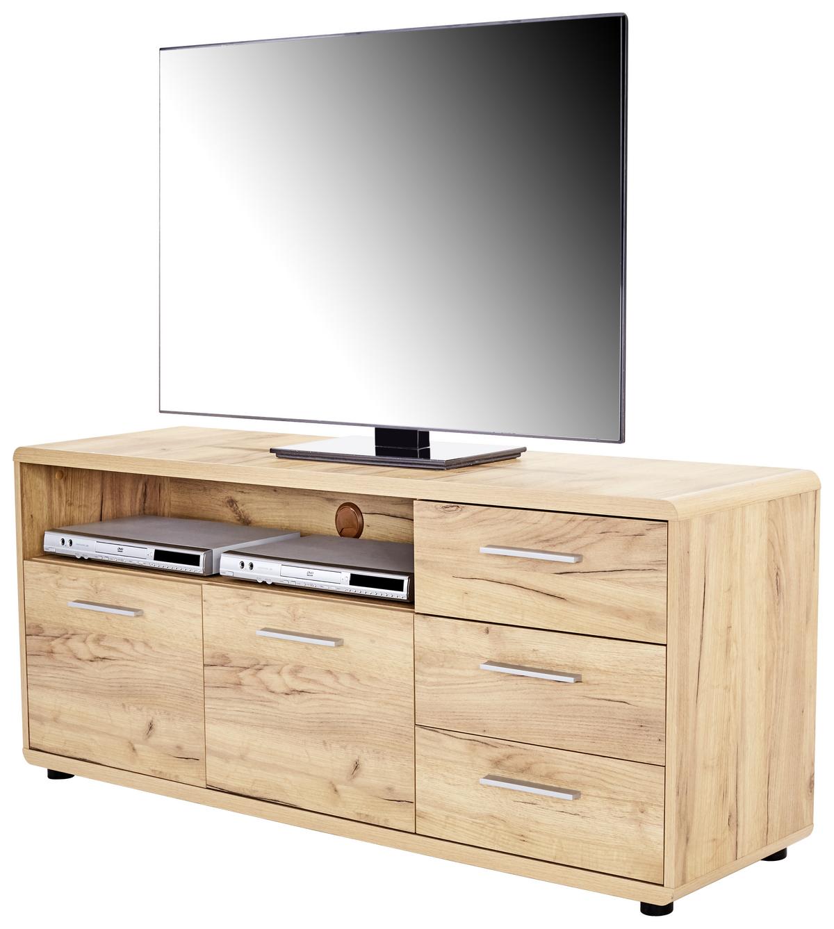 TV STOLÍK FONTANA FTK07 - čierna/farba duba, Modern, kompozitné drevo (150/60/38cm)