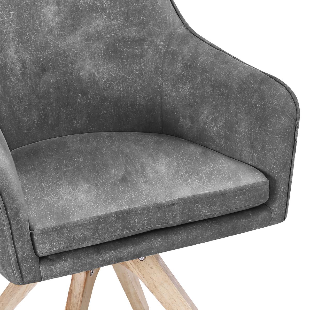 Vierfußstuhl Lisa grau Echtholz Beine - Naturfarben/Grau, KONVENTIONELL, Holz/Textil (62/83/63cm)