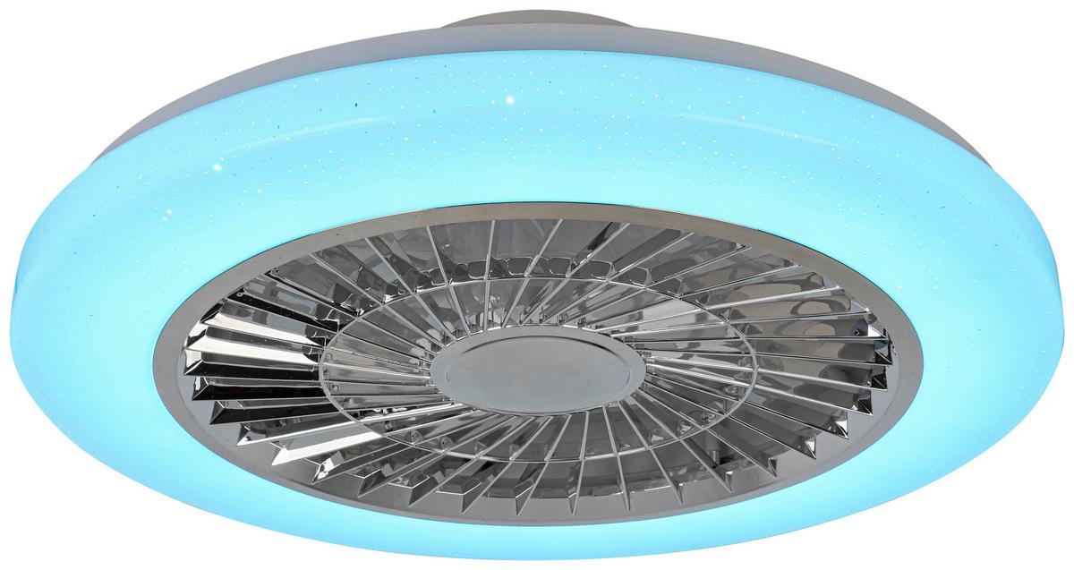 Led Mennyezeti Ventilátor Nua - krómszínű/áttetsző, Modern, műanyag/fém (49/16cm) - Luca Bessoni