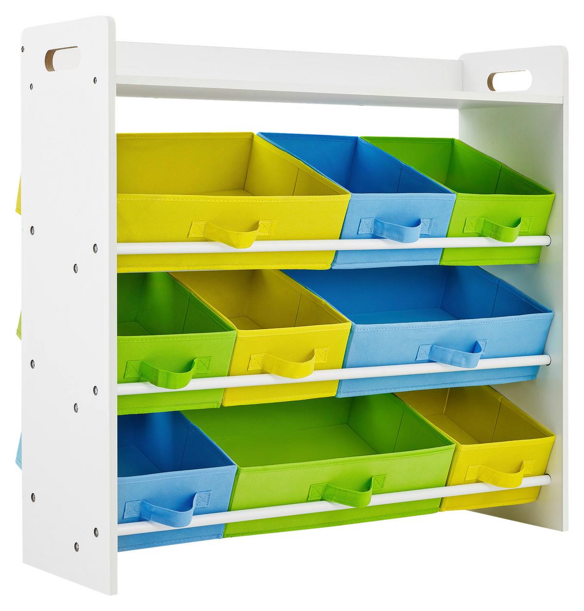 Toy Storage Shelf Multicolor B: 82,5 Cm - Multicolor, MODERN, Holzwerkstoff/Textil (82,5/78/26,5cm) - MID.YOU