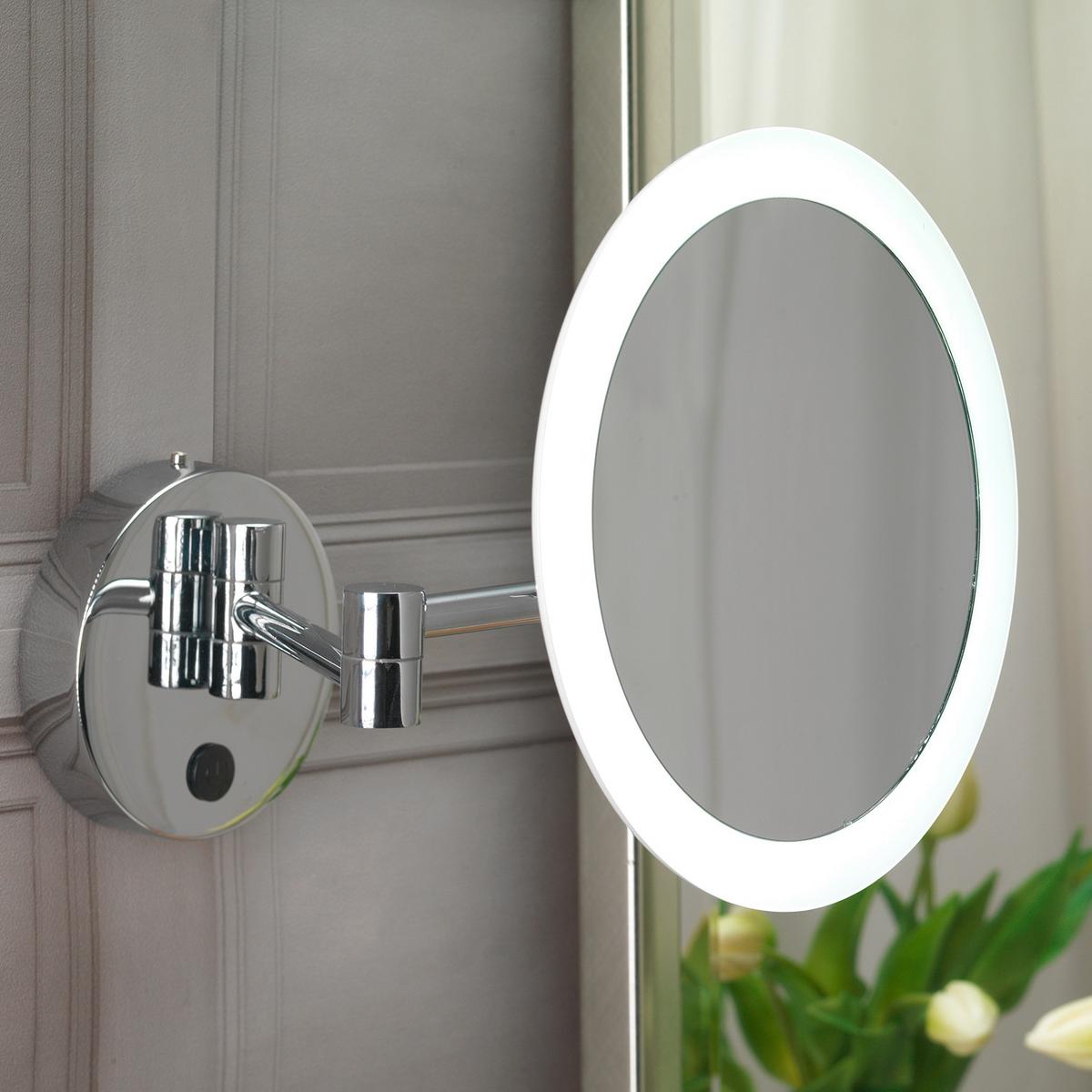 Badezimmer-wandleuchte Rim Chromfarben L: 21 Cm - Chromfarben, Basics, Glas/Metall (21/21/21cm)