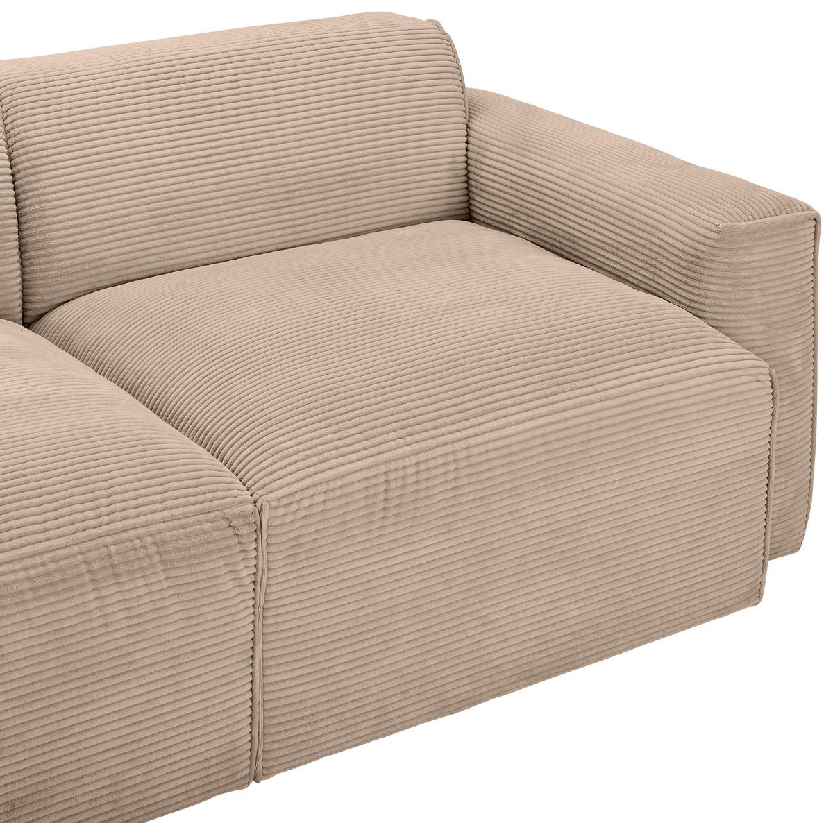 Ecksofa Pearl - Hellbraun/Schwarz, Design, Textil (303/196cm) - Livetastic