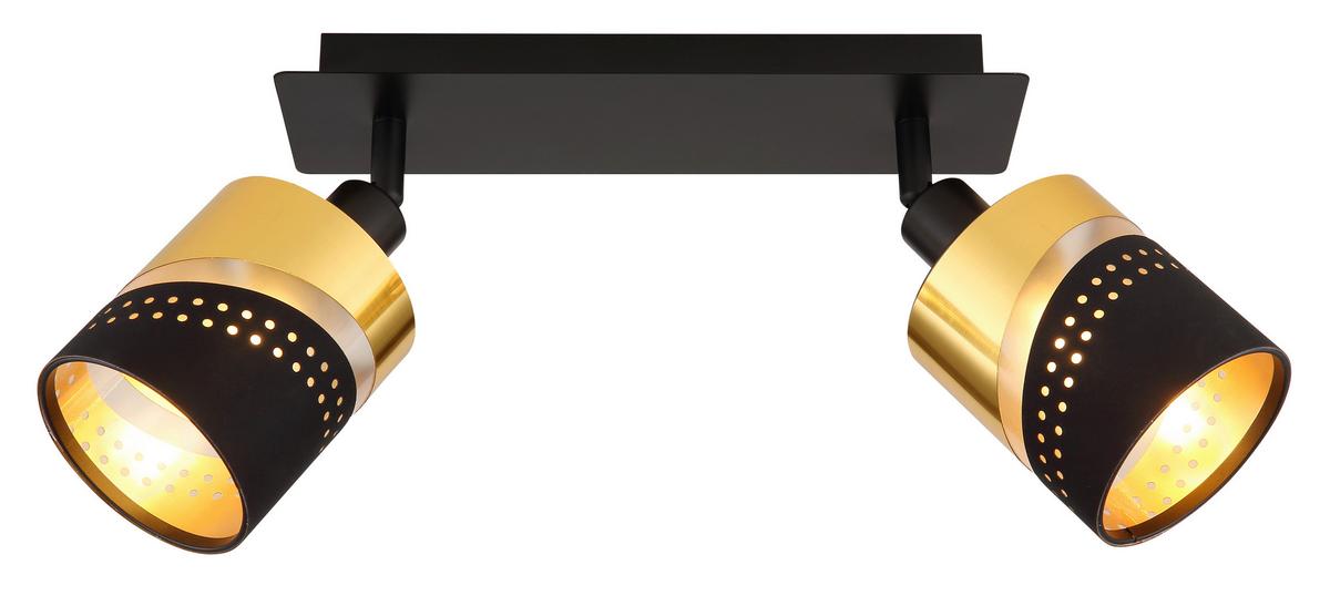 Strahler 54046-2 - Goldfarben/Schwarz, Basics, Kunststoff/Textil (25/9/20,5cm) - Globo