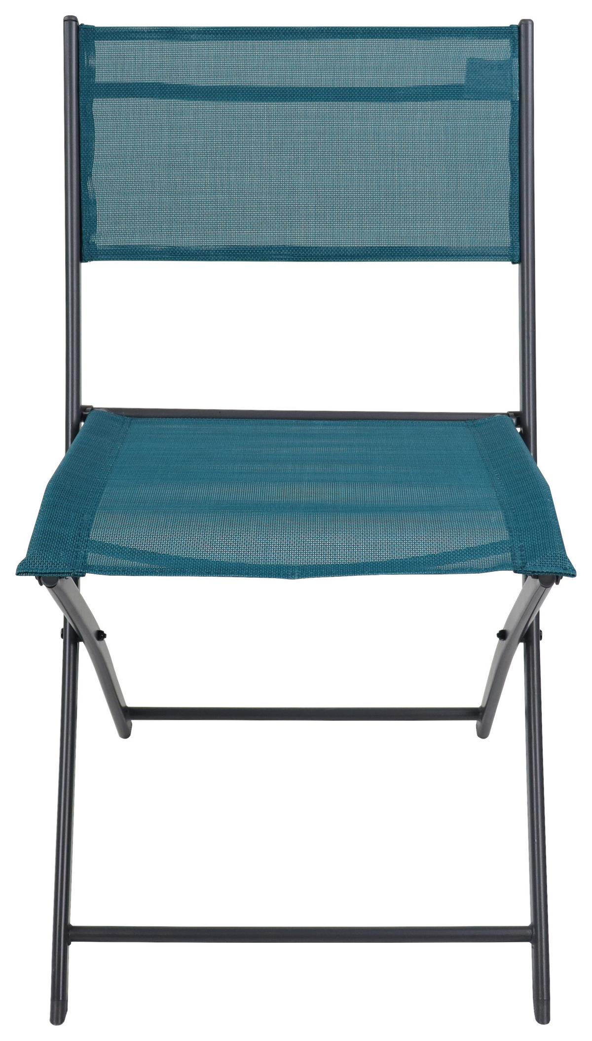 Klappsessel-Set 4-Tlg. Sumila Metall/Textil - Türkis/Schwarz, MODERN, Textil/Metall (45/79/46cm) - Ambia Garden