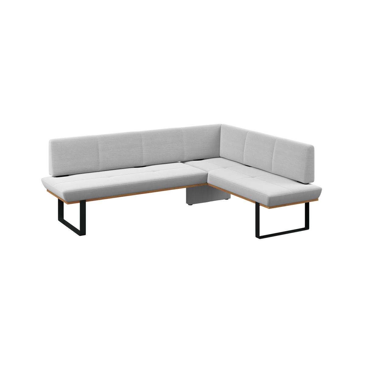 Eckbank Tristan Webstoff hellgrau, S:245x175cm - Hellgrau/Schwarz, MODERN, Holz/Textil (245/175cm) - James Wood