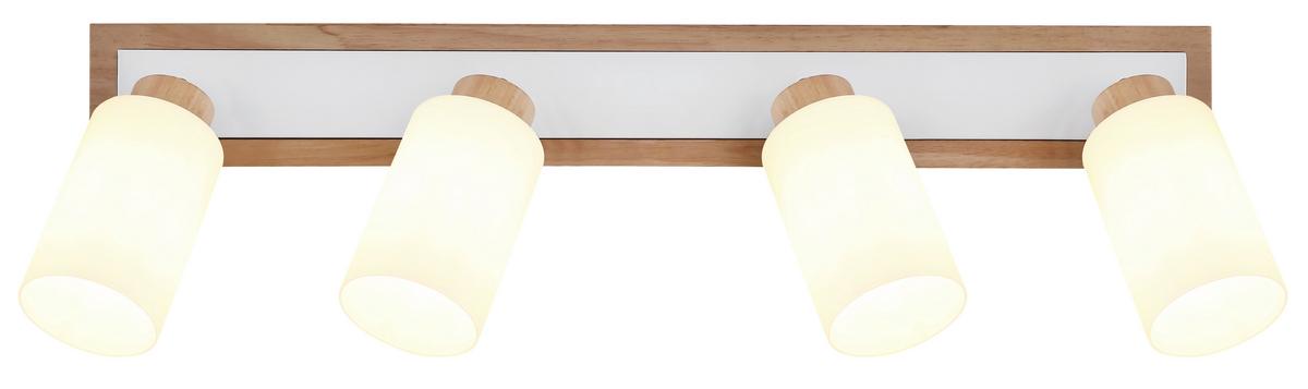 BODOVÉ SVÍTIDLO ROWENA - bílá/opál, Design, kov/dřevo (81/10,3/22cm) - Globo