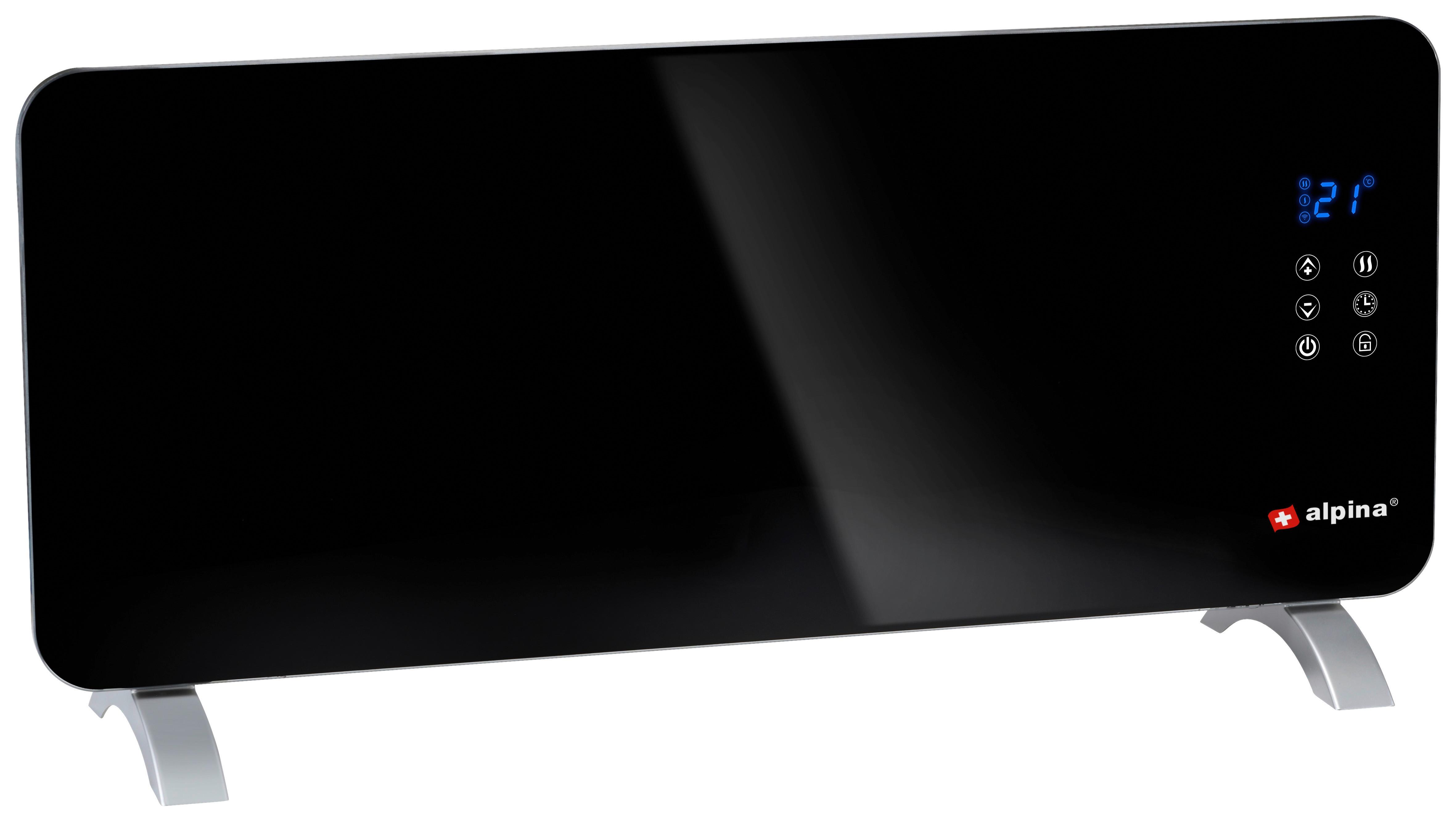 Infrarotstrahler Glass Panel Heater 230v 2000w - Schwarz, Basics, Glas (92/43/24cm)