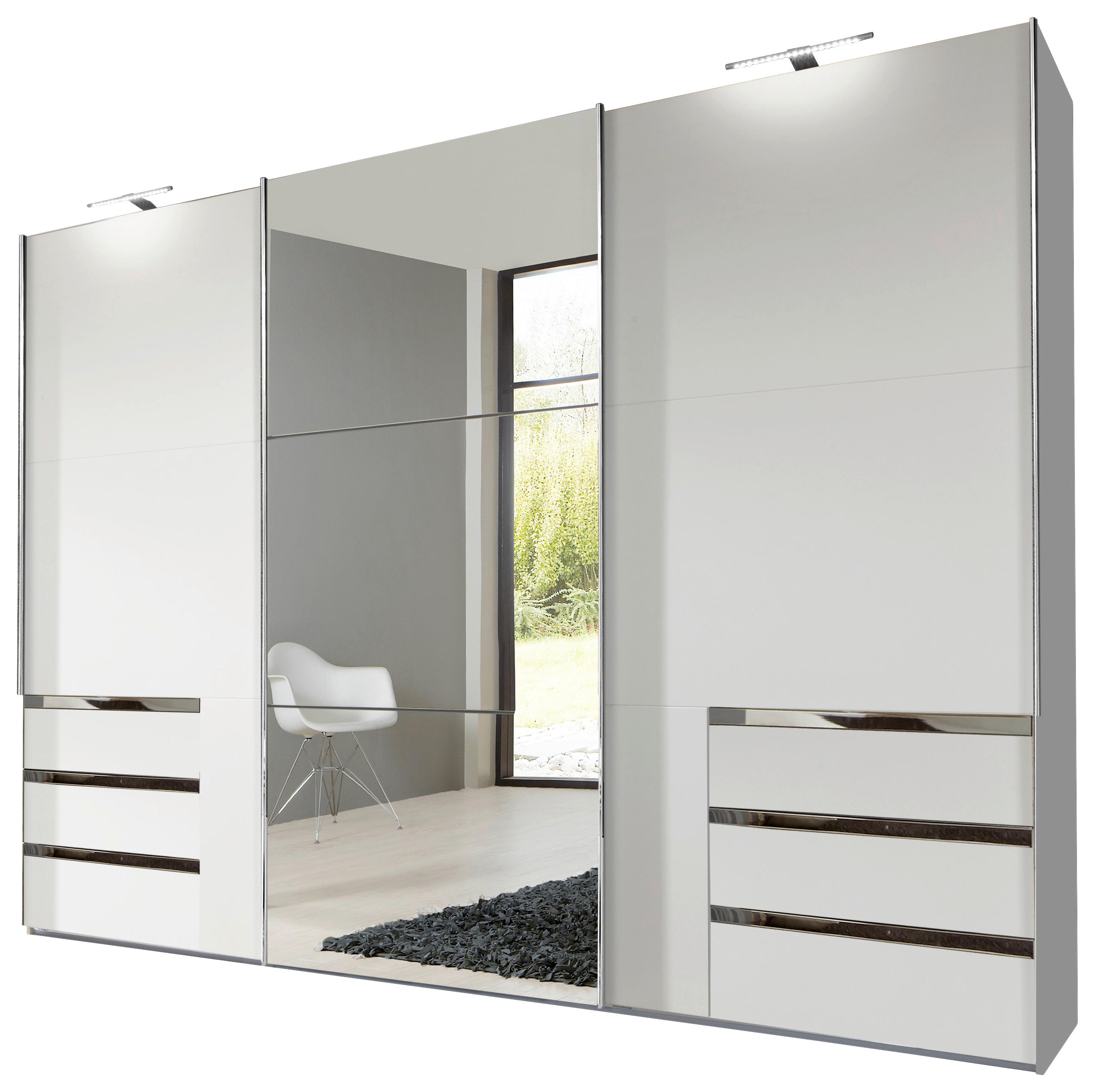 Schwebetürenschrank 300cm Level, Weiß - Weiß, MODERN, Holzwerkstoff (300/236/65cm) - MID.YOU