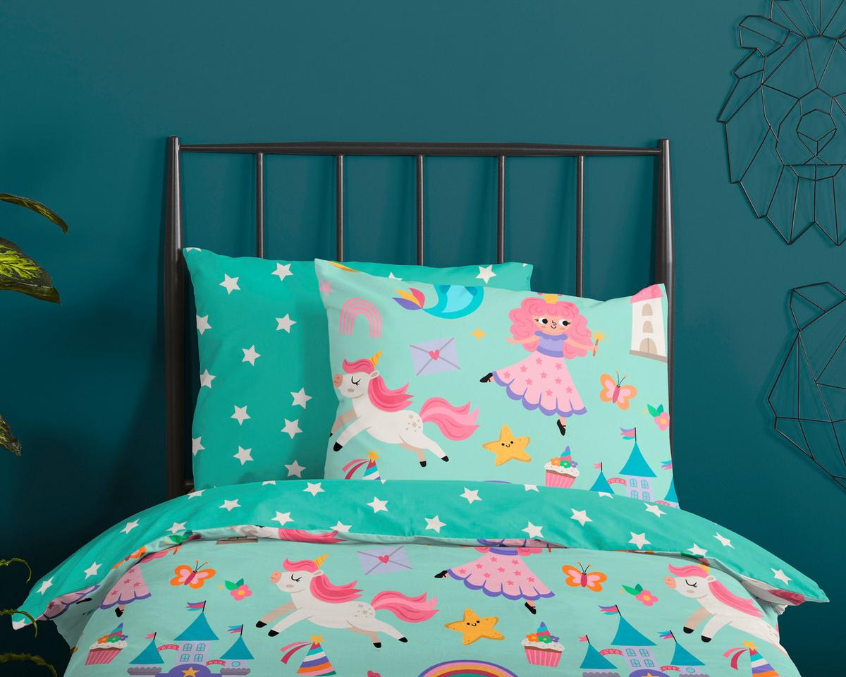 KINDERBETTWÄSCHE FANTASTIC - Mintgrün, Trend, Textil (140/200cm)