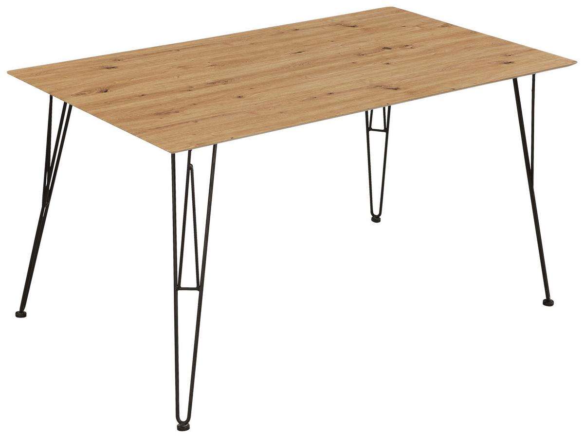 Esstisch Tacona 80x140 cm Artisan Eiche Dekor/Anthrazit - Anthrazit/Eiche Artisan, KONVENTIONELL, Holzwerkstoff/Metall (140/80/75cm) - MID.YOU