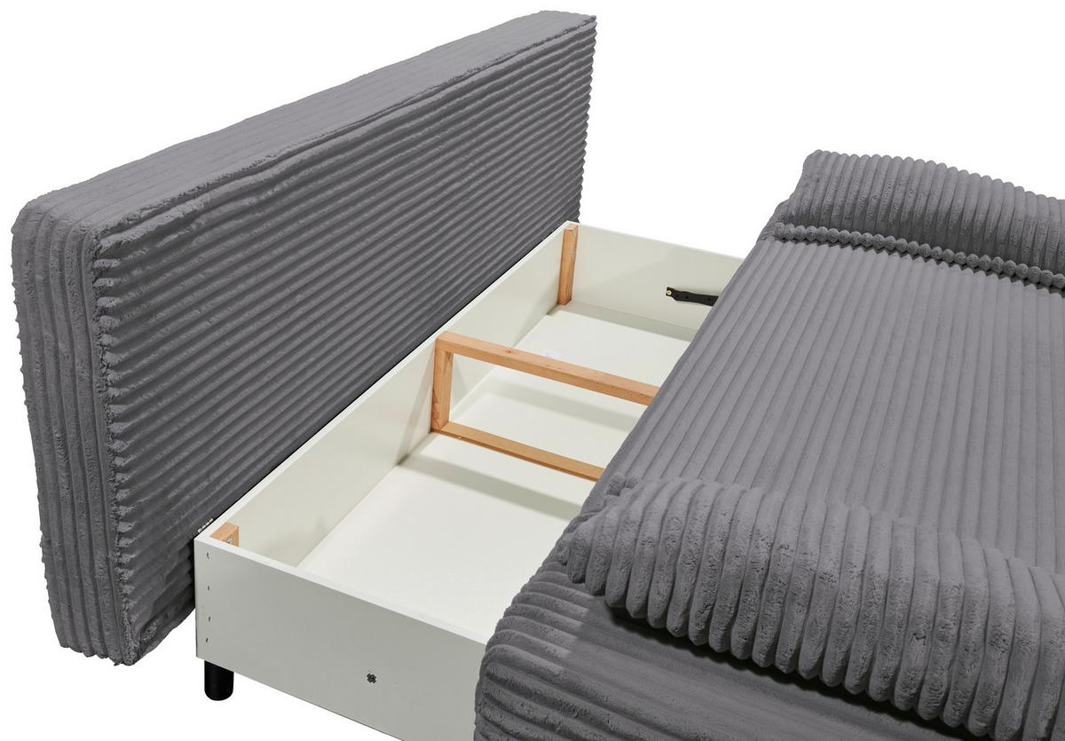 Schlafsofa Sally Anthrazit B: 211 Cm - Anthrazit/Schwarz, KONVENTIONELL, Textil (211/96/105cm) - MID.YOU