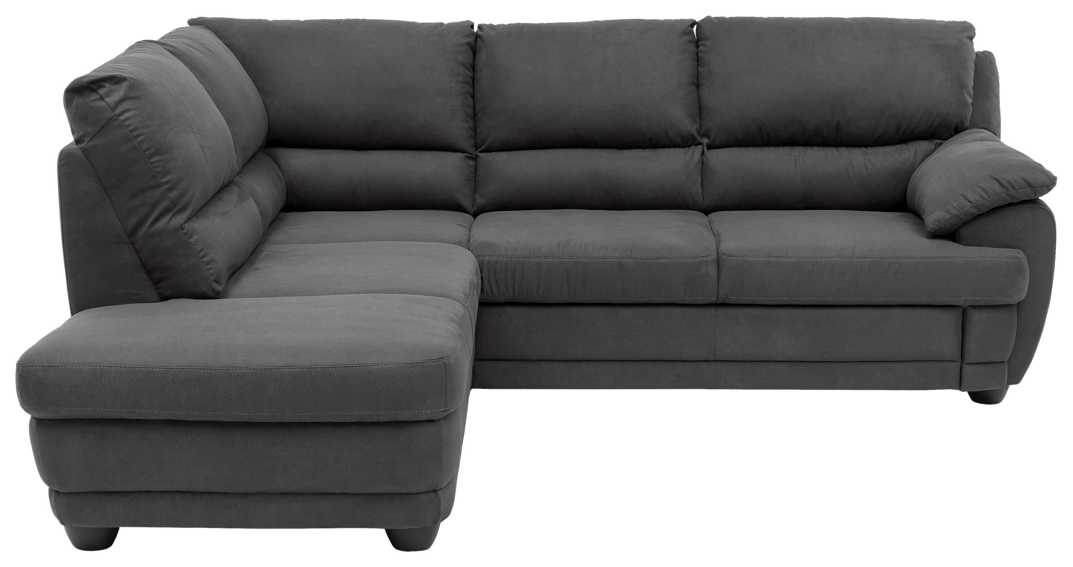 Ecksofa Nebolo Dunkelgrau Mikrofaser - Dunkelgrau, Design, Textil (225/245cm) - Livetastic