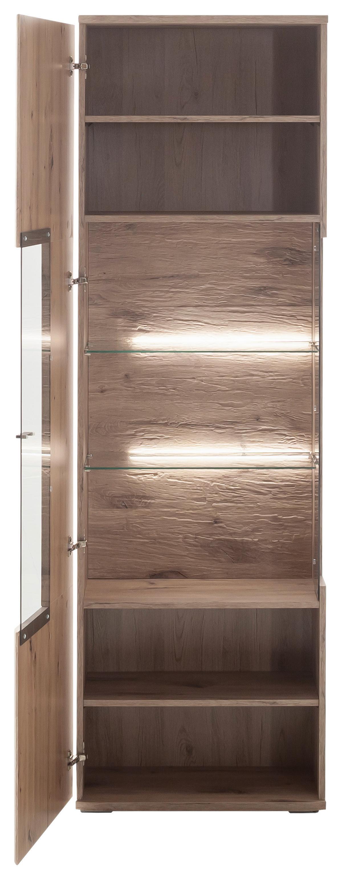 Vitrine Prato Eichefarben B 60 cm - Eichefarben, Design, Glas/Holzwerkstoff (60/199/37cm) - MID.YOU