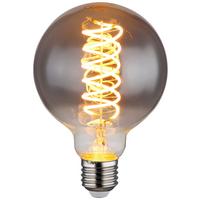 LED žiarovka 8,5 Watt, E27 - strieborná, kov/sklo (9.5/13.8cm) - Globo