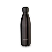 Trink-/Isolierflasche„SHINY“ Metall, Schwarz, 0,5 Liter - Schwarz Hochglanz, Basics, Metall (26,7/7,3/26,7cm) - Echtwerk