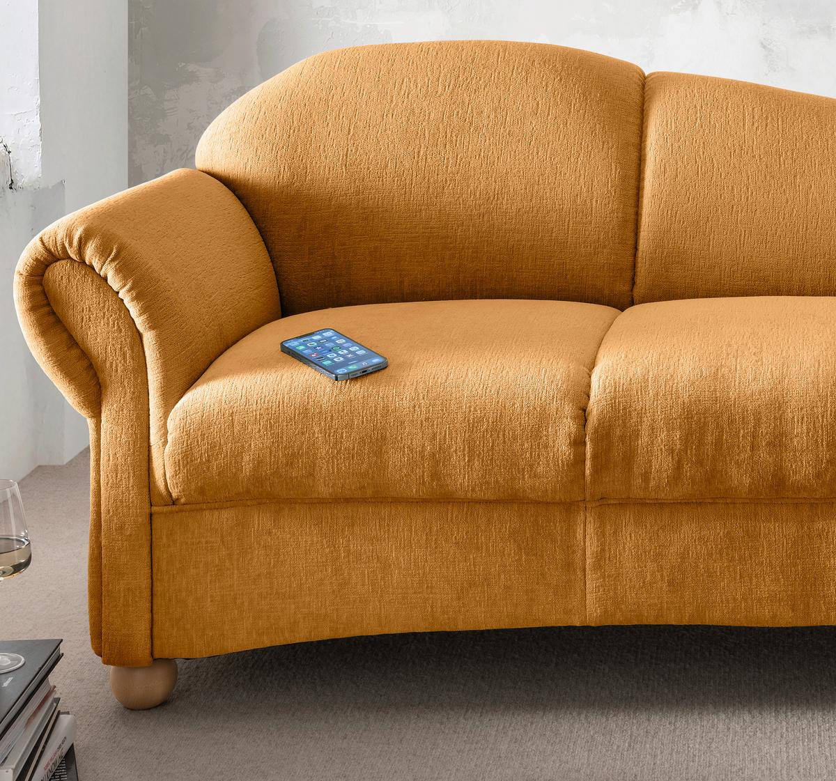 Ottomane Torello Goldfarben B: 86cm - Wildeiche/Goldfarben, KONVENTIONELL, Textil (86/84/190cm) - Livetastic