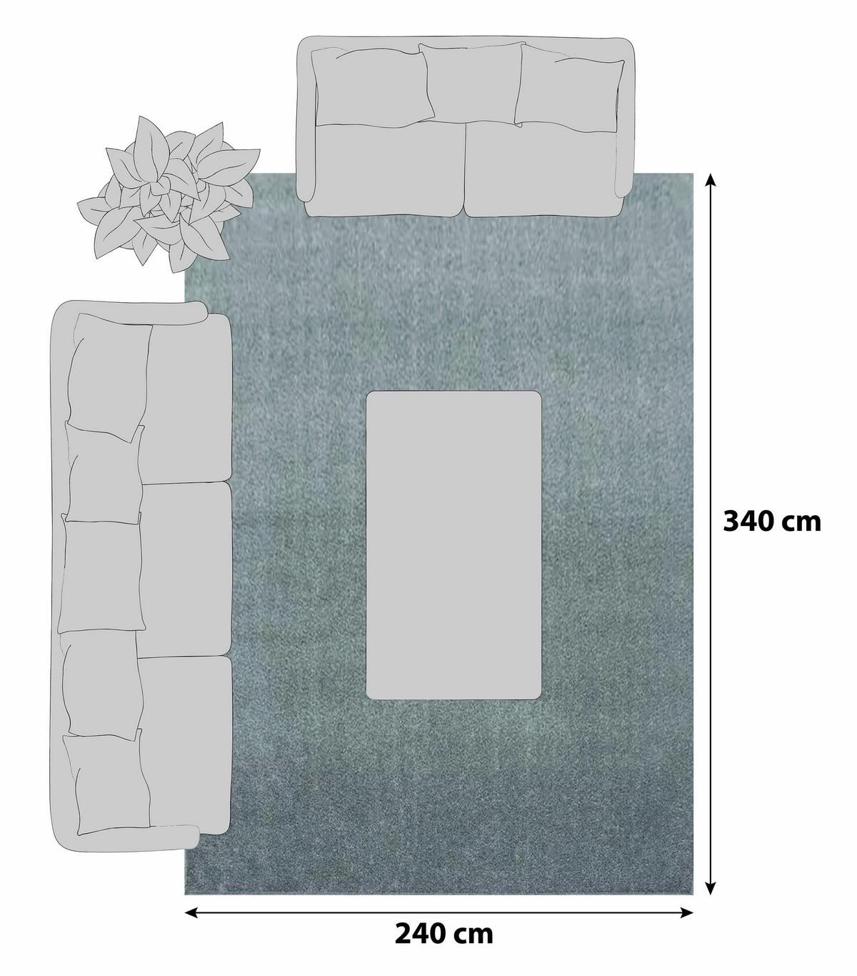 Hochflor Teppich Beige Ata 240x340 cm - Beige, Design, Textil (240/340cm) - Novel