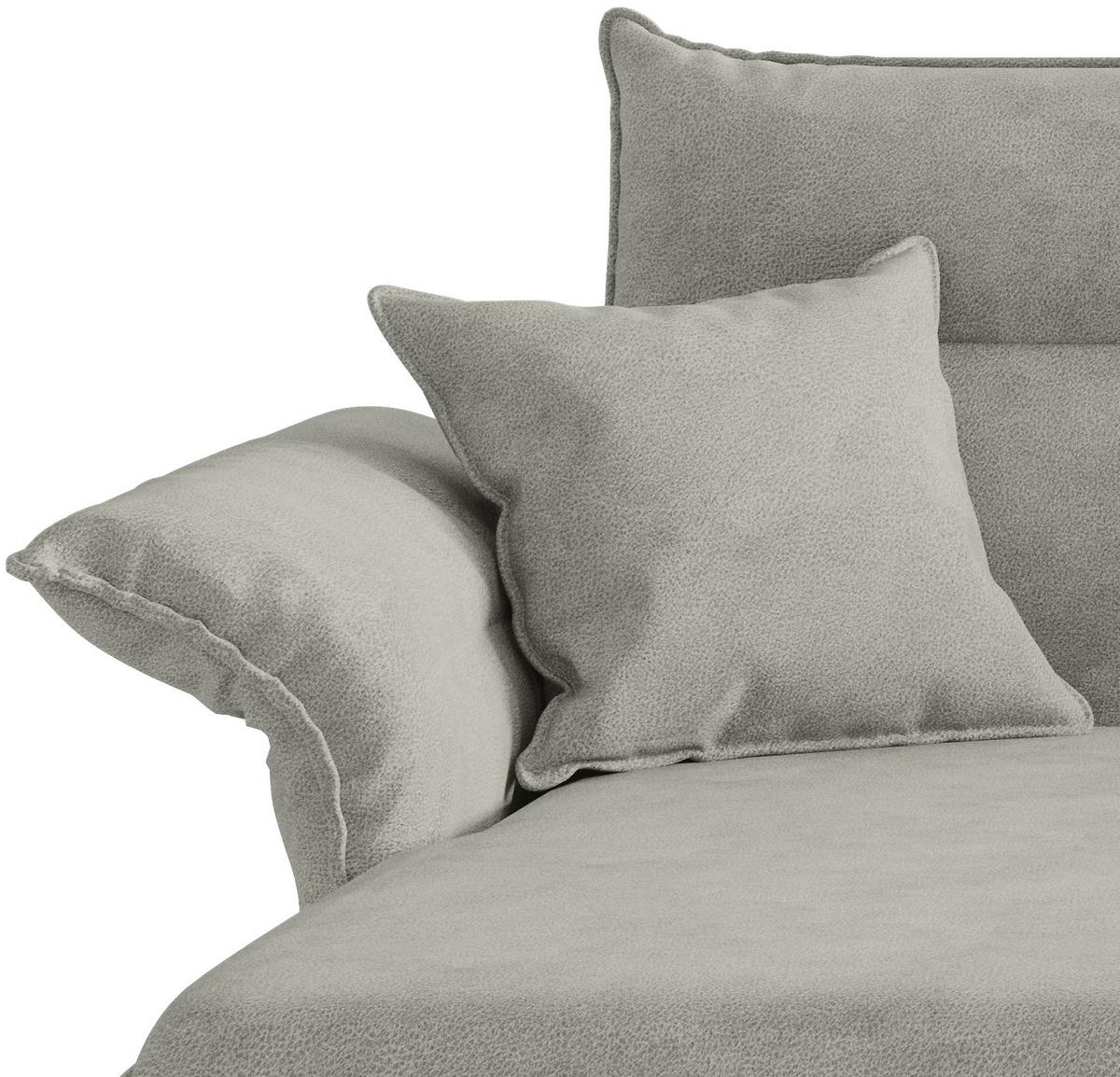 Ecksofa Jakarta - Edelstahlfarben/Hellgrau, Design, Textil (185/265cm) - Livetastic