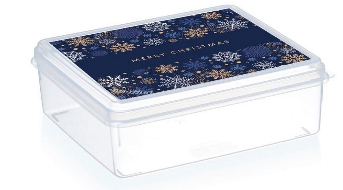 Keksdose Dalas Ca. 2,5 L - Blau/Transparent, KONVENTIONELL, Kunststoff (20/7,7/23cm)