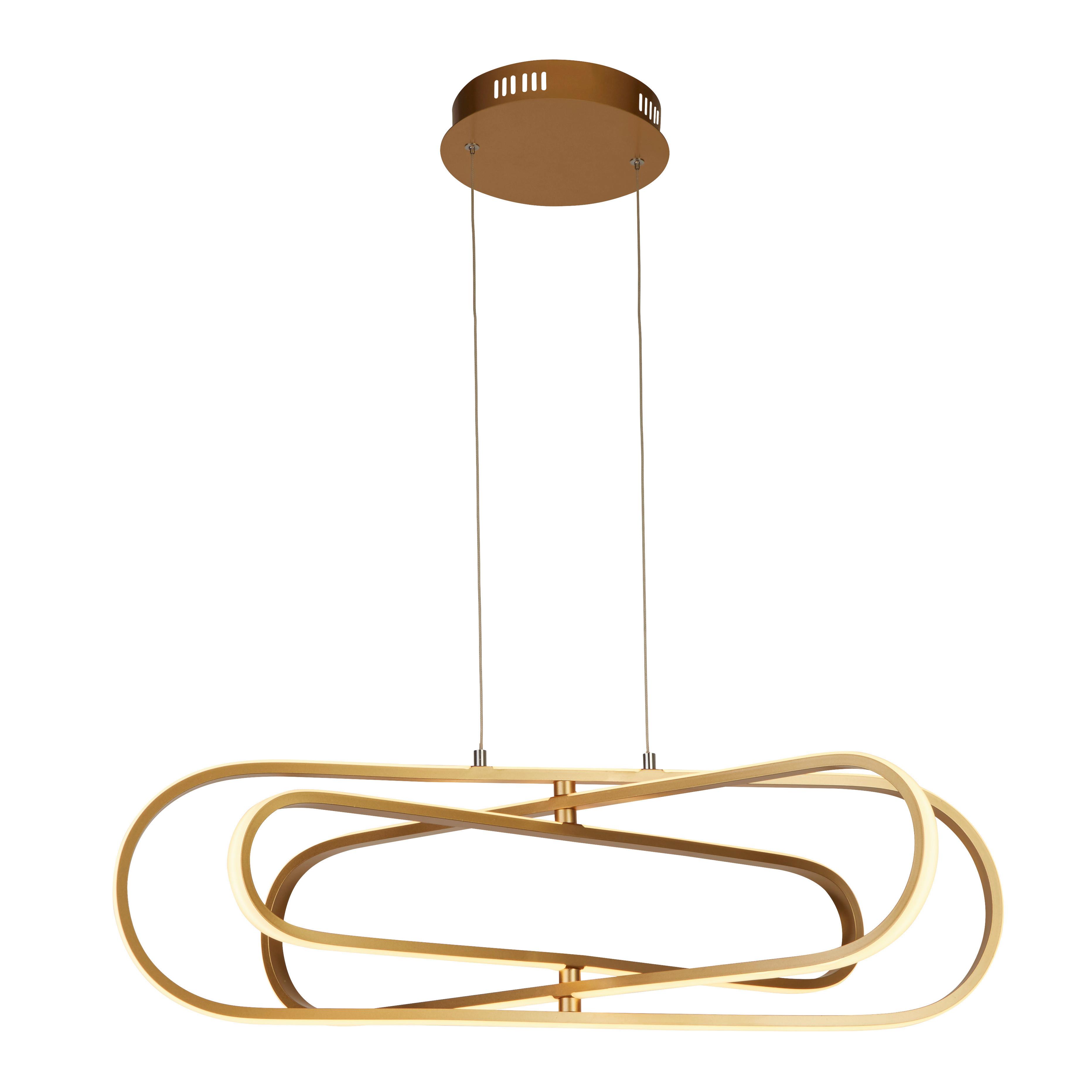 Led-pendelleuchte Clip 61775go - Goldfarben/Weiß, Design, Kunststoff/Metall (120/80/74,5cm)