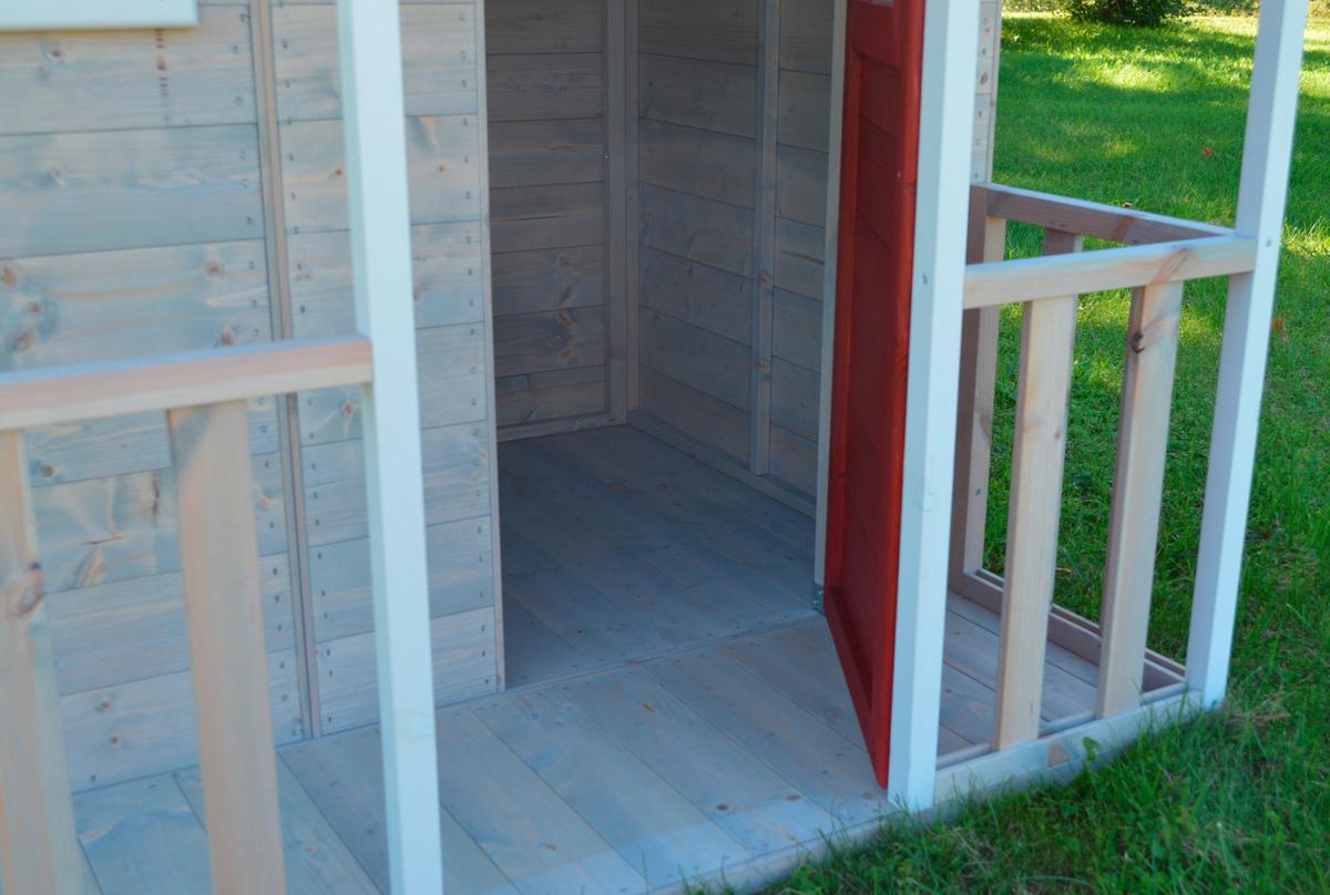 Spielhaus Fuchs Naturfarben/rot, B: 120 Cm - Rot/Naturfarben, KONVENTIONELL, Holz (120/155/120cm)