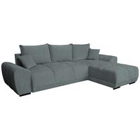 Rohová sedačka BONN, oboustranná, šedá žinylka - šedá/černá, Moderní, textil/plast (296/182cm)