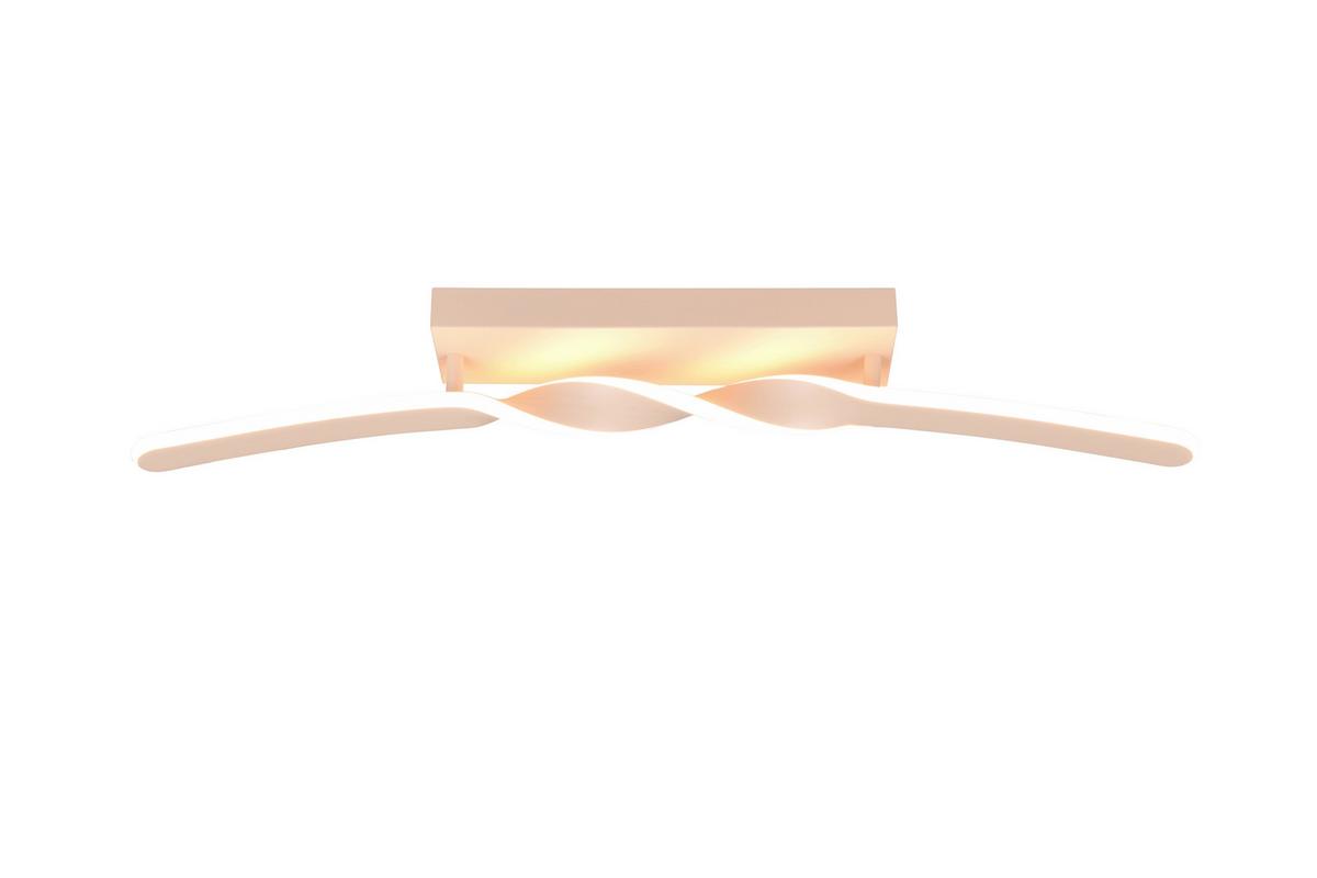 Led-deckenleuchte Ginko Weiß Sandfarben B: 12,5 Cm - Sandfarben/Weiß, Design, Kunststoff/Metall (79/12,5/8cm)
