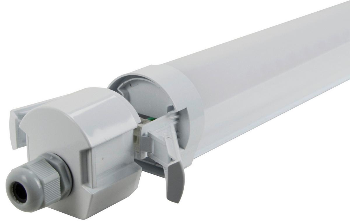 LED-Deckenleuchte L: 62 cm, für In- und Outdoor - Hellgrau, Basics, Kunststoff (62/6/6cm)