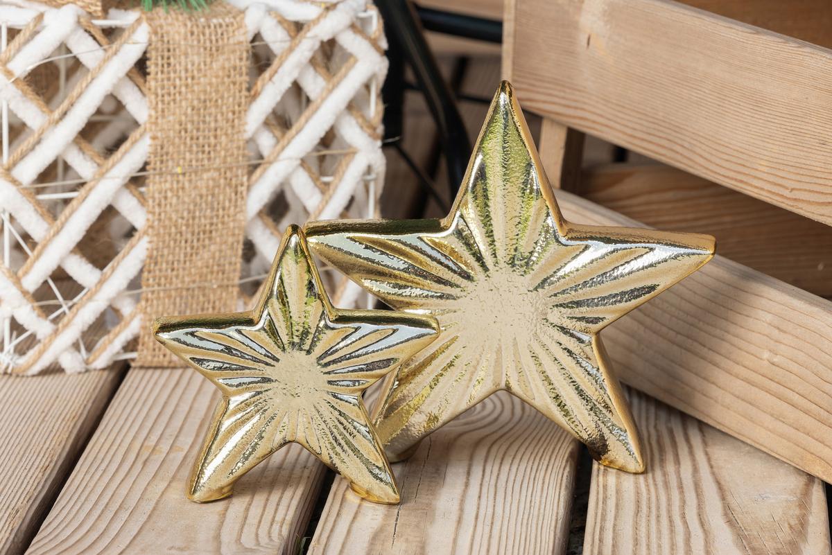 Dekostern Laura - Goldfarben, KONVENTIONELL, Keramik (10/2,8/10cm) - Luca Bessoni