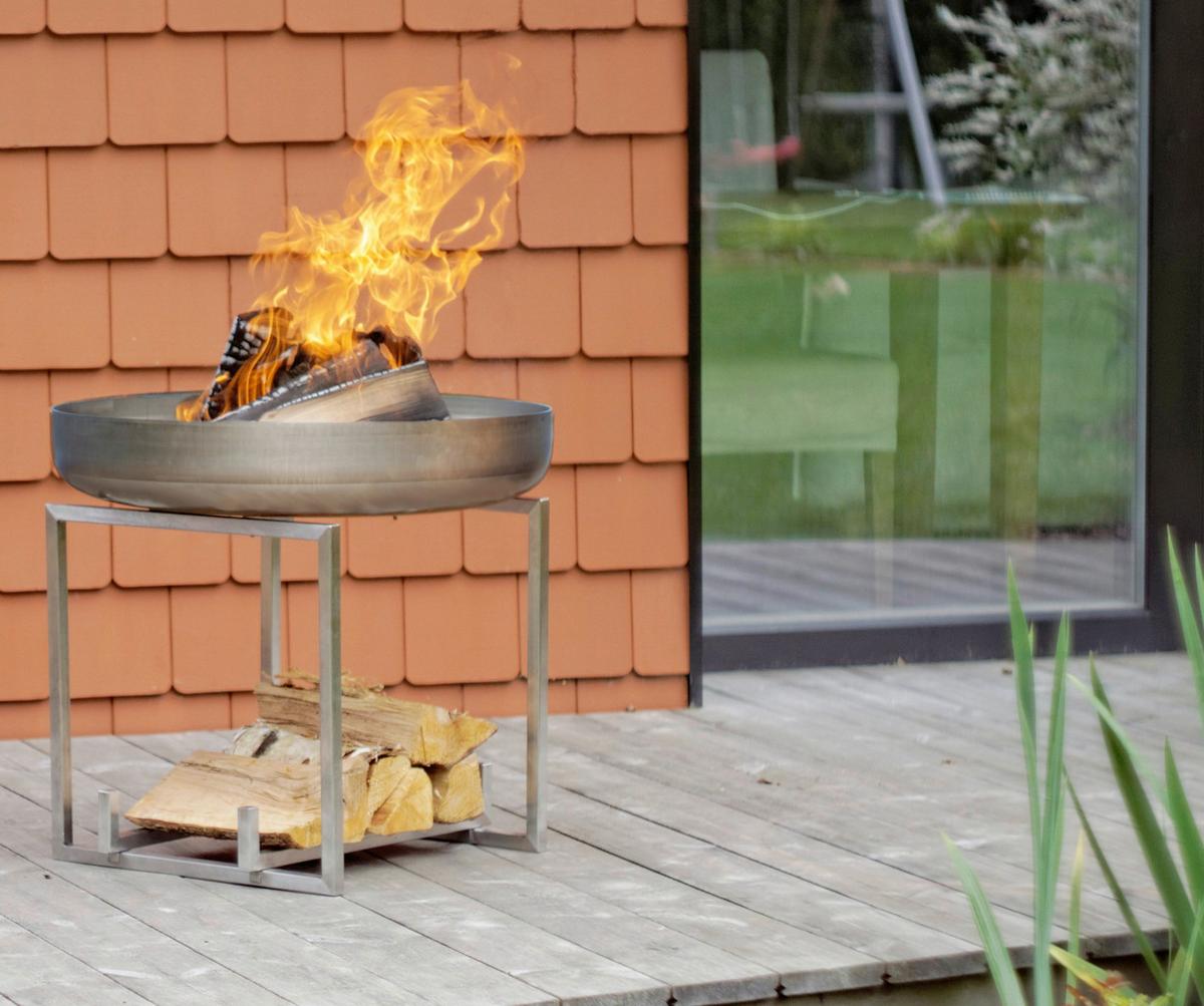 Feuerschale Nagliai M Edelstahl - Edelstahlfarben, Basics, Metall (63/63/56cm)