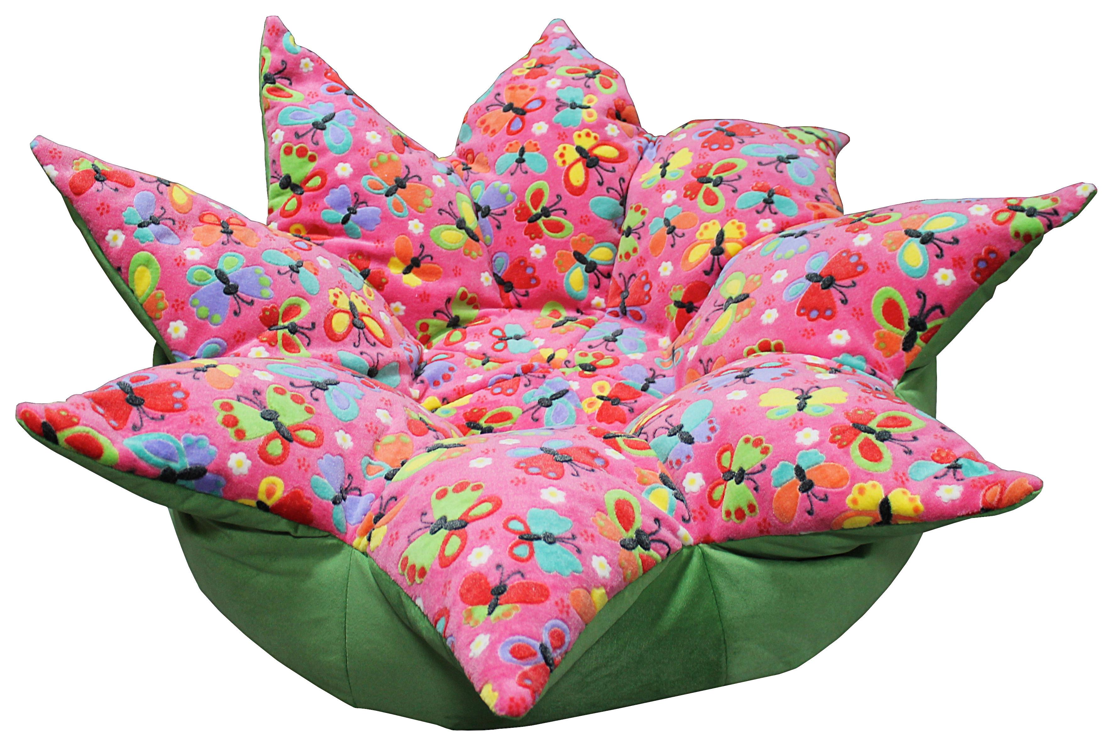 Gyerekfotel Butterfly - többszínű, textil (85/60cm)