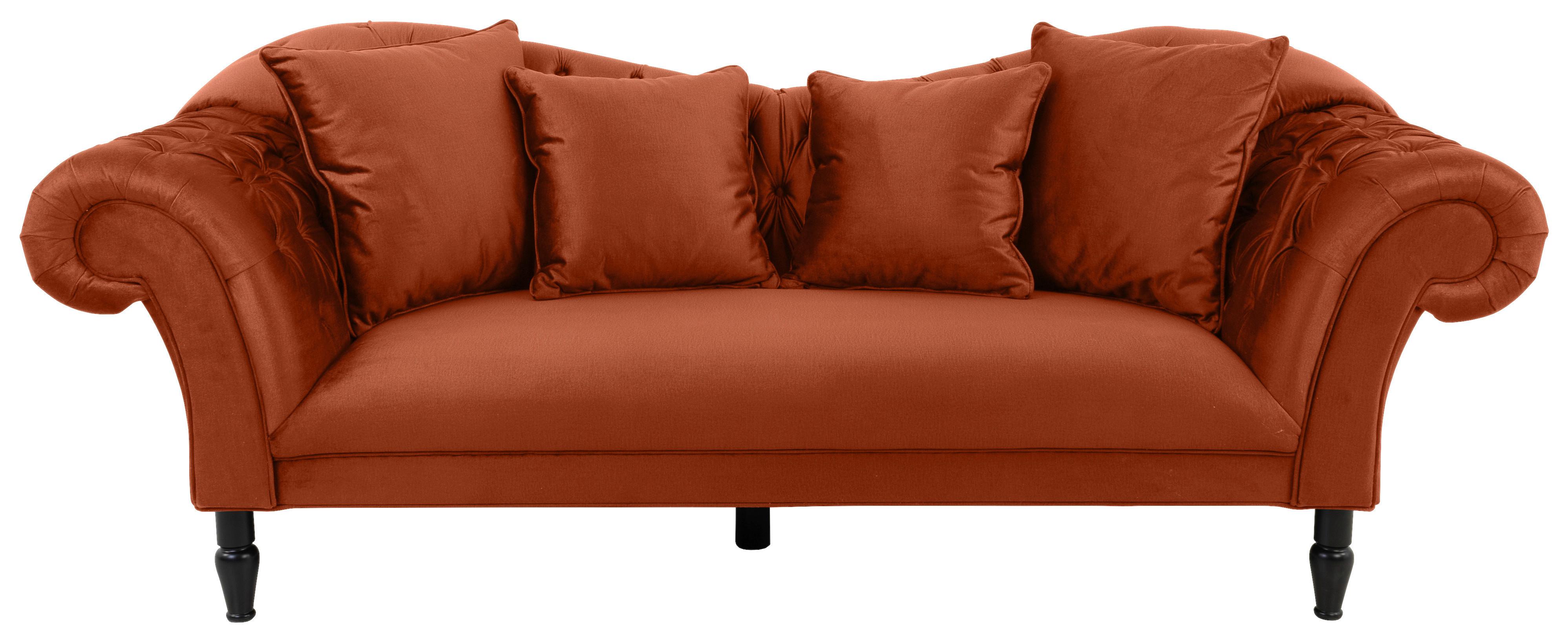 3-Sitzer-Sofa Cupido - Rostfarben/Schwarz, Design, Textil (242/91/104cm) - MID.YOU