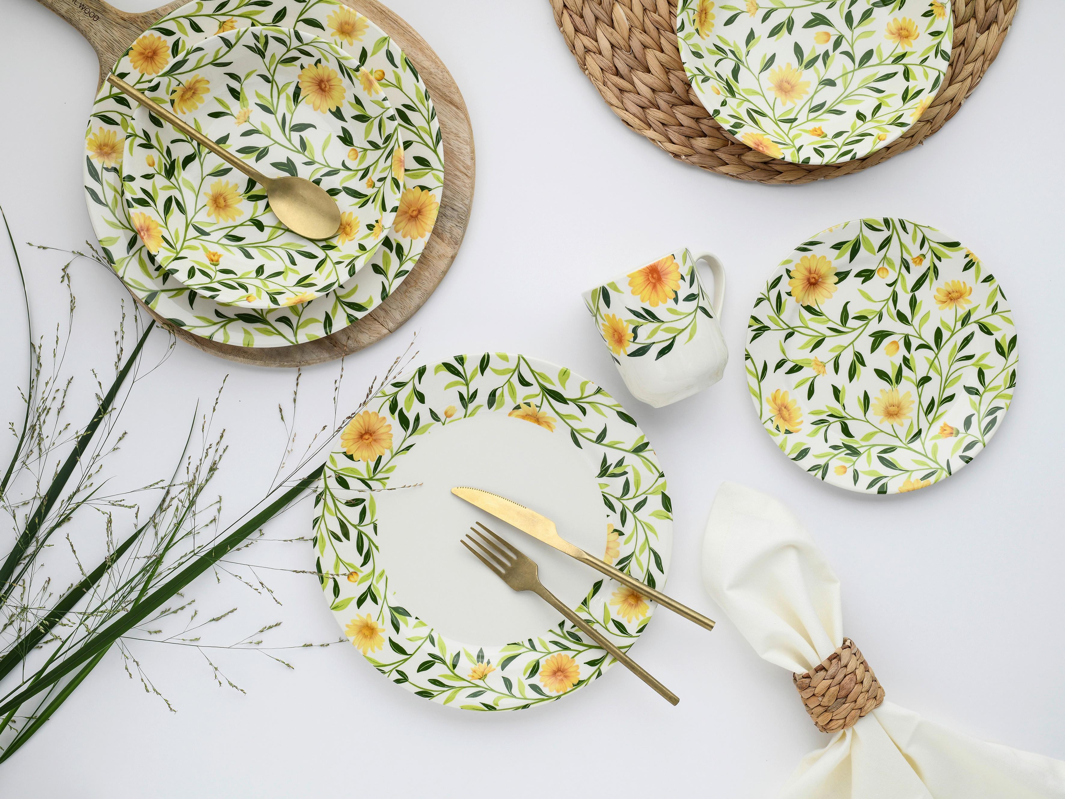 Kombiservice Amarilla 16--Teilig., Grün, Weiß - Weiß/Grün, Basics, Keramik - Creatable
