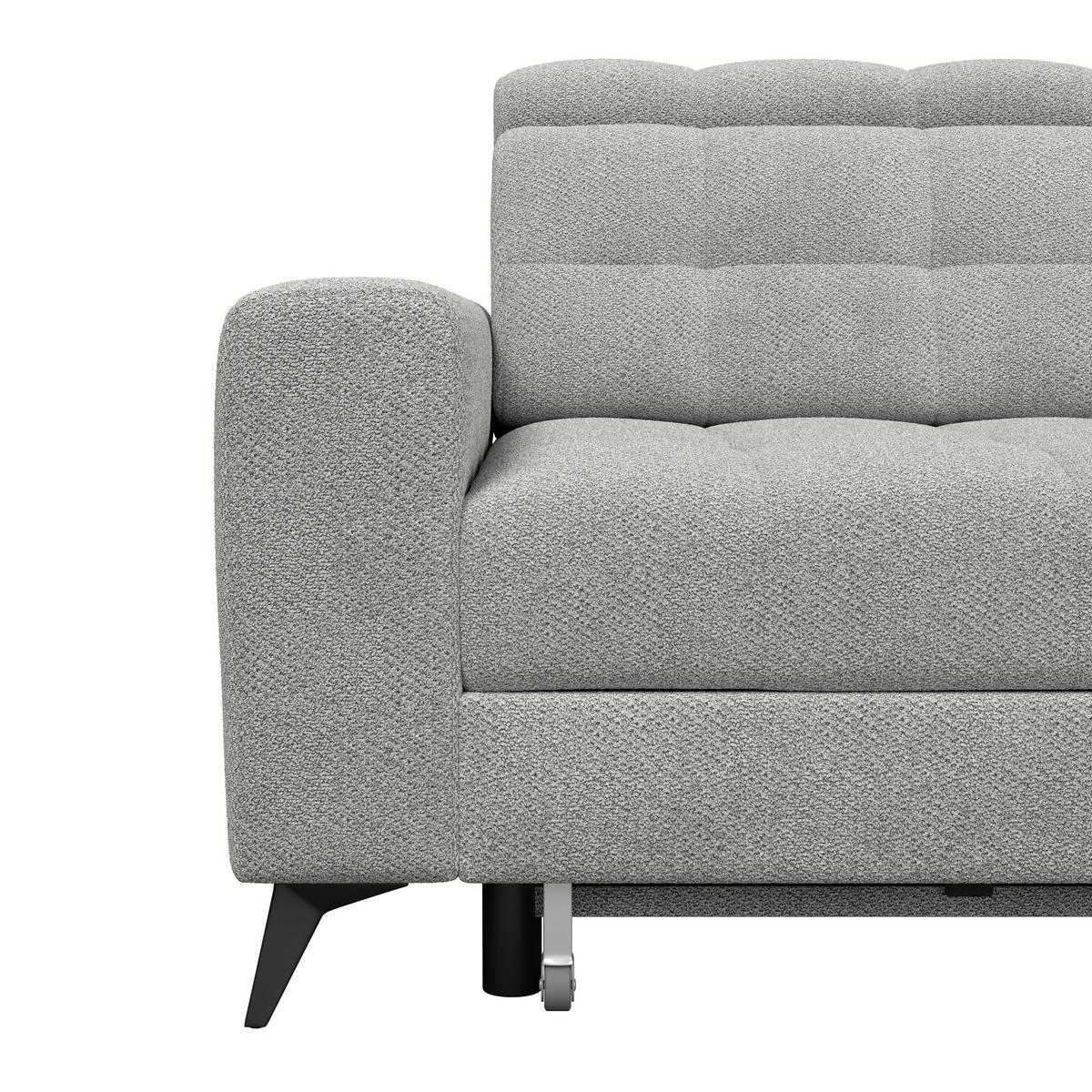 Ecksofa Barletta New Velours Hellgrau, 289x228cm - Hellgrau/Schwarz, ROMANTIK / LANDHAUS, Textil (289/228cm) - Luca Bessoni