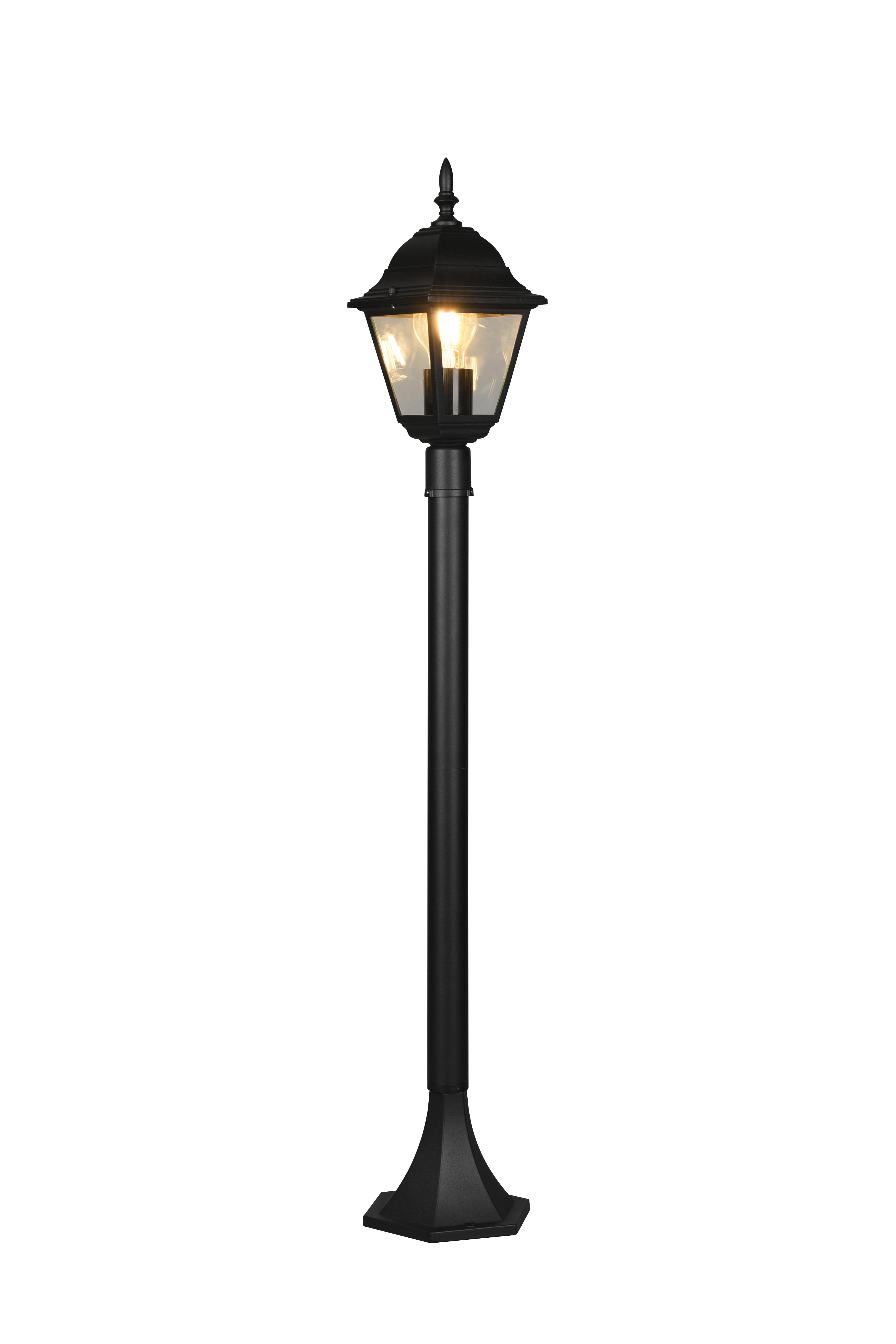 Wegeleuchte 405760132 Livenza - Klar/Schwarz, KONVENTIONELL, Glas/Metall (15/17/100cm) - Trio Leuchten