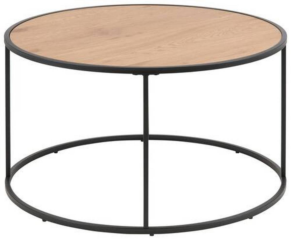 Couchtisch Seaford - Eichefarben/Schwarz, Design, Holzwerkstoff/Metall (80/80/45cm) - MID.YOU