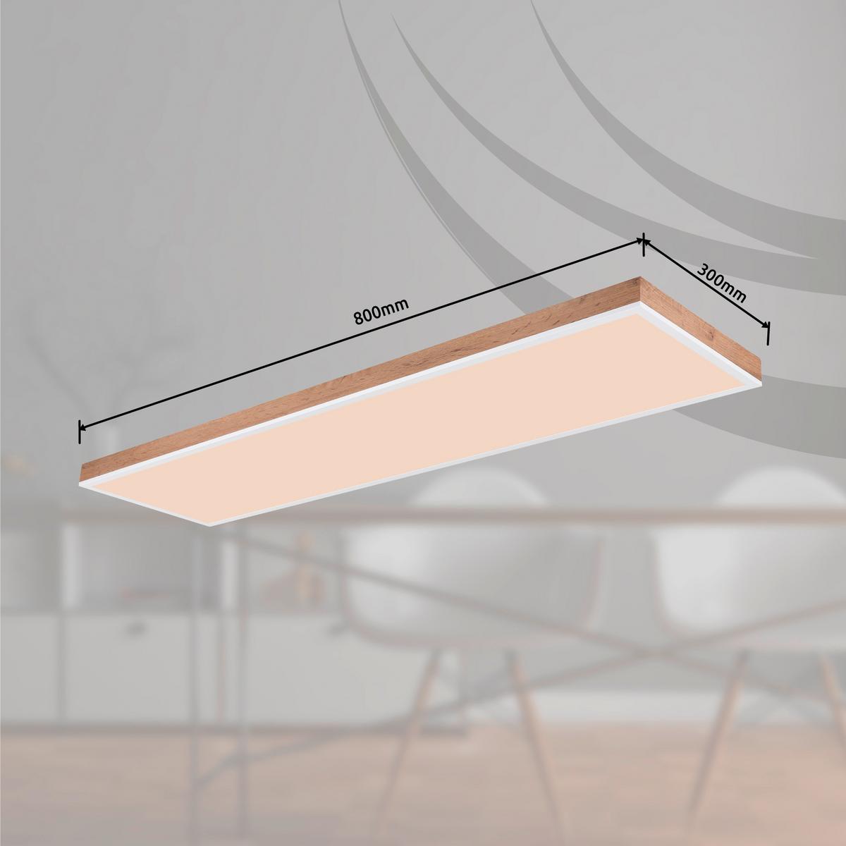 LED-Deckenleuchte 416080wwd5-Cct - Dunkelbraun/Opal, Natur, Holzwerkstoff/Kunststoff (120/30/7,5cm) - Globo