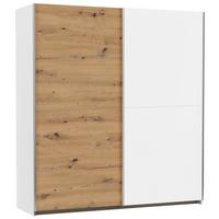 Schwebetürenschrank B: 175 cm Mars Weiße/Eiche Dekor - Weiß/Eiche Artisan, KONVENTIONELL, Holzwerkstoff (175/191/59cm)