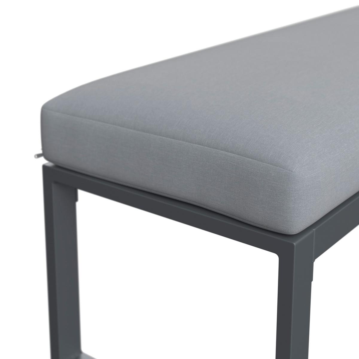 Loungegarnitur Perth - Anthrazit/Grau, MODERN, Glas/Textil (196/218,5cm) - Beldano