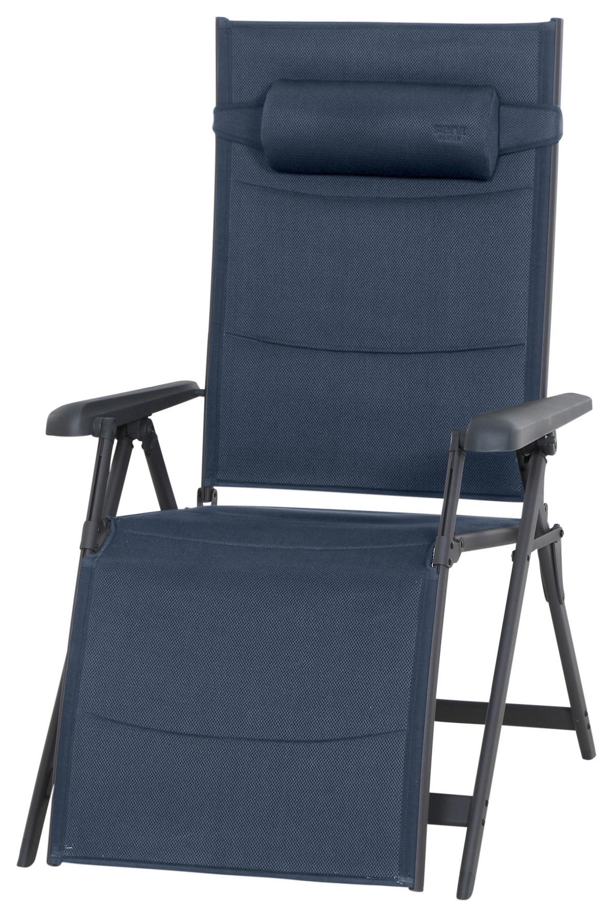 Garten-relaxliege Aluminium/ Textil Verstellbar - Anthrazit/Dunkelblau, KONVENTIONELL, Textil/Metall (75/123/91cm) - Siena Garden