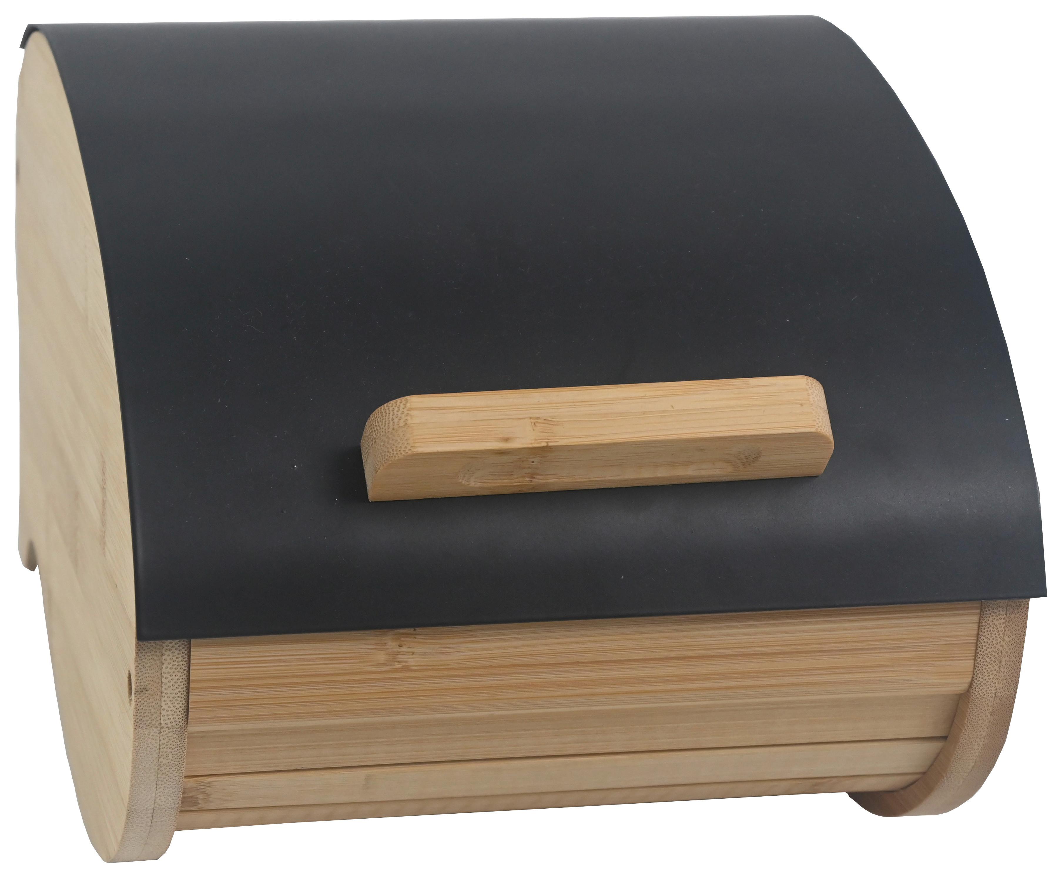 Box na chlieb SVEA - S - čierna/biela, Modern, kov/drevo (25/20/15,5cm) - Mömax