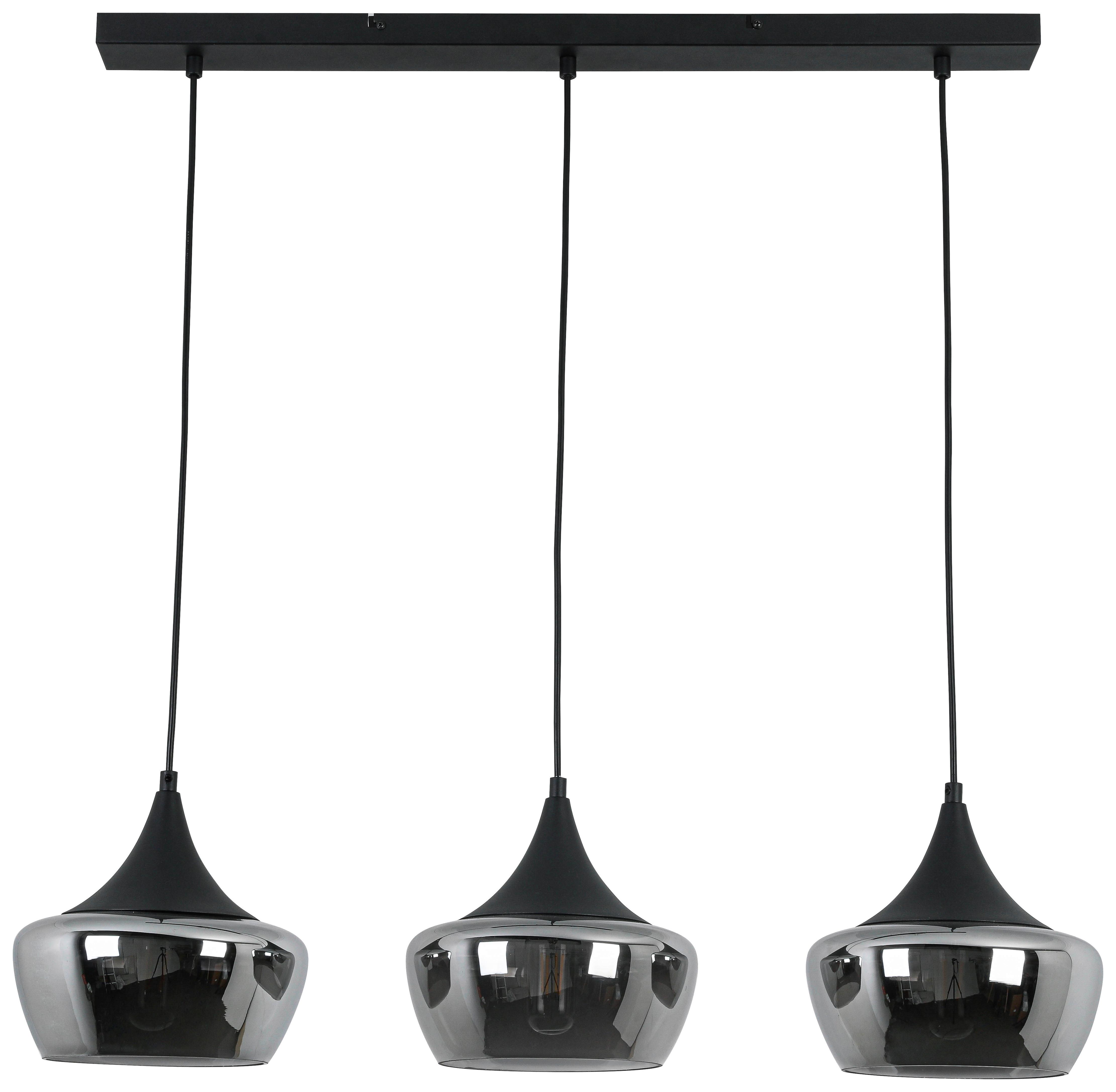 ZÁVESNÉ SVIETIDLO NOR - čierna/chrómová, Modern, kov/plast (82/22/120cm) - Mömax