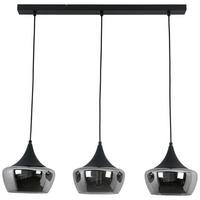 ZÁVESNÉ SVIETIDLO NOR - čierna/chrómová, Modern, kov/plast (82/22/120cm) - Mömax