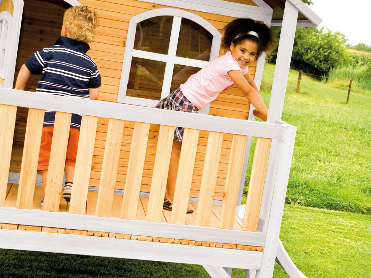 Spielhaus A030.040.91 - Rot/Braun, KONVENTIONELL, Holz/Kunststoff (349/233/212cm) - Ambia Garden