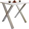 Esstisch Xona 80x50 Cm Weiß/silberfarben - Silberfarben/Schwarz, Basics, Holzwerkstoff/Metall (80/50/76cm) - MID.YOU