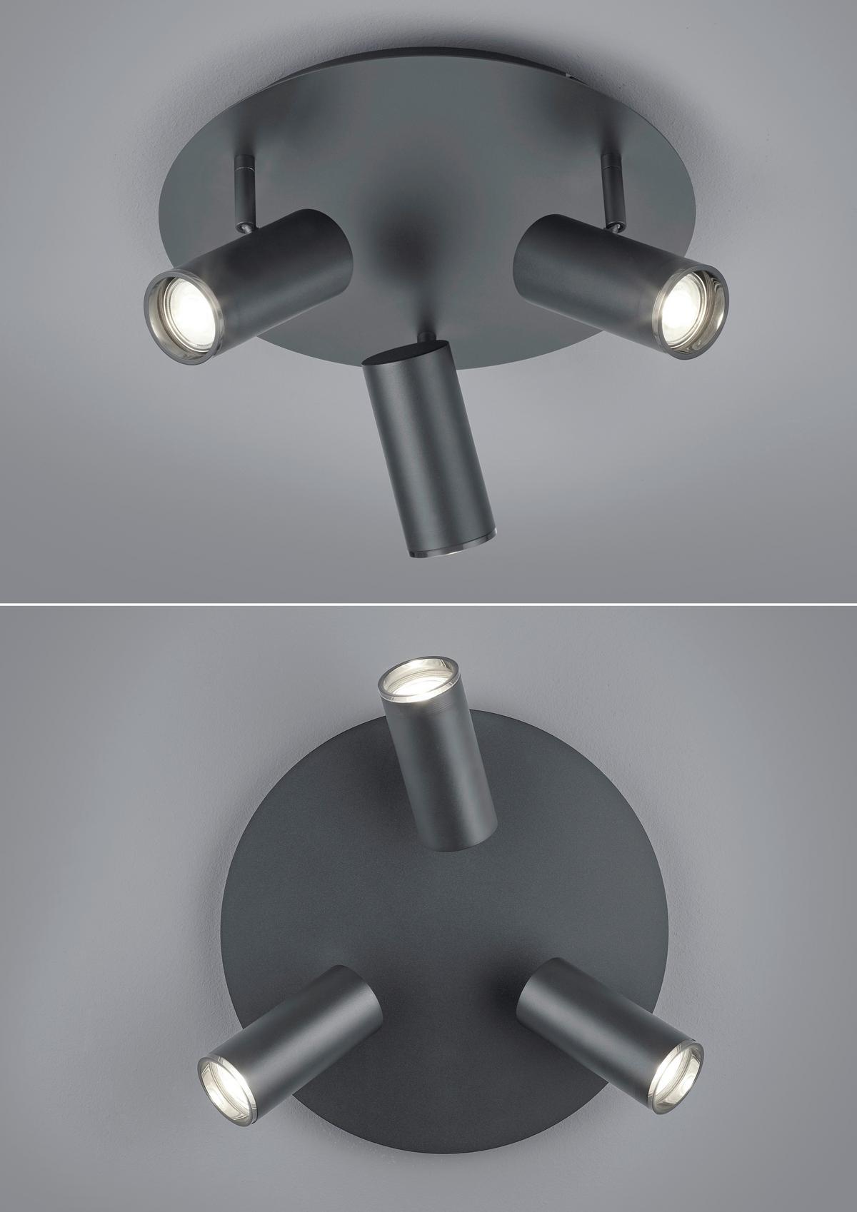 Deckenleuchte 70576/3-06 - Schwarz, KONVENTIONELL, Metall (35/20cm) - Hell